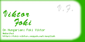 viktor foki business card